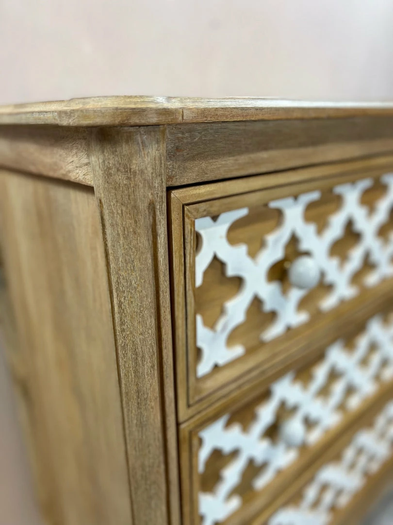 Brand new ๐ The Grey Works Furniture Fleur Chest Of Drawers In Pale Wood With White Detailing ๐คฉ 7 The Grey Works Furniture Fleur Chest Of Drawers In Pale Wood With White Detailing