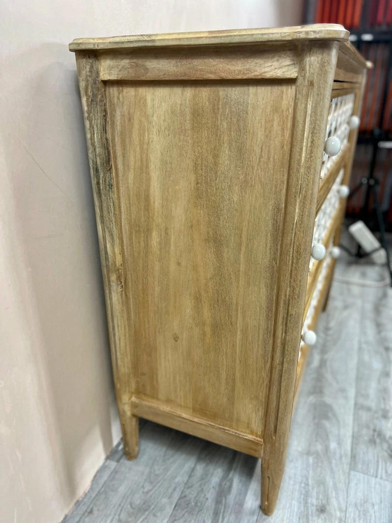 Brand new ๐ The Grey Works Furniture Fleur Chest Of Drawers In Pale Wood With White Detailing ๐คฉ 9 The Grey Works Furniture Fleur Chest Of Drawers In Pale Wood With White Detailing