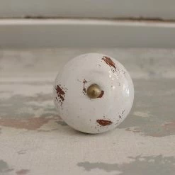 The Grey Works Large Round White Ceramic Door Knob