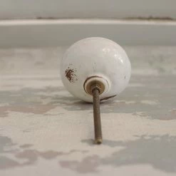The Grey Works Large Round White Ceramic Door Knob