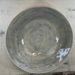 Wonki Ware Bowls Large Salad Bowl In Plain Wash Duck Egg