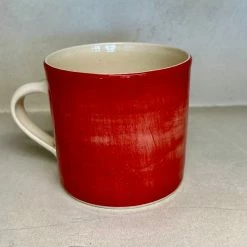 Wonki Ware Large Style Mug In A Pimento Red Wash