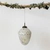 The Grey Works Christmas Sale Large White & Gold Acorn Decoration
