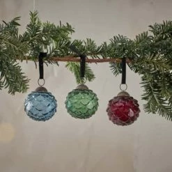 Nkuku Layli Vintage Style Glass Christmas Baubles Christmas Sale