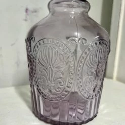 The Grey Works Lilac Glass Fleur De Lys Carafe