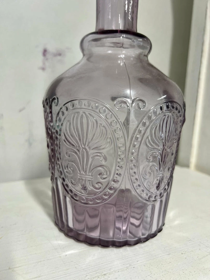 Deals โค๏ธ The Grey Works Lilac Glass Fleur De Lys Carafe ๐ 4 The Grey Works Lilac Glass Fleur De Lys Carafe