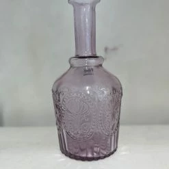 The Grey Works Lilac Glass Fleur De Lys Carafe