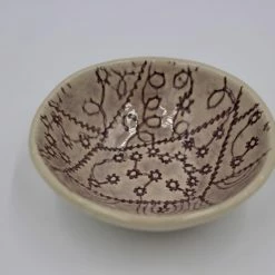 Wonki Ware Small Salt Dish In Aubergine - Mixed Patterns
