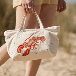 Elizabeth Scarlett Lobster Cream Velvet Day Bag Accessories