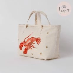 Elizabeth Scarlett Lobster Cream Velvet Day Bag Accessories