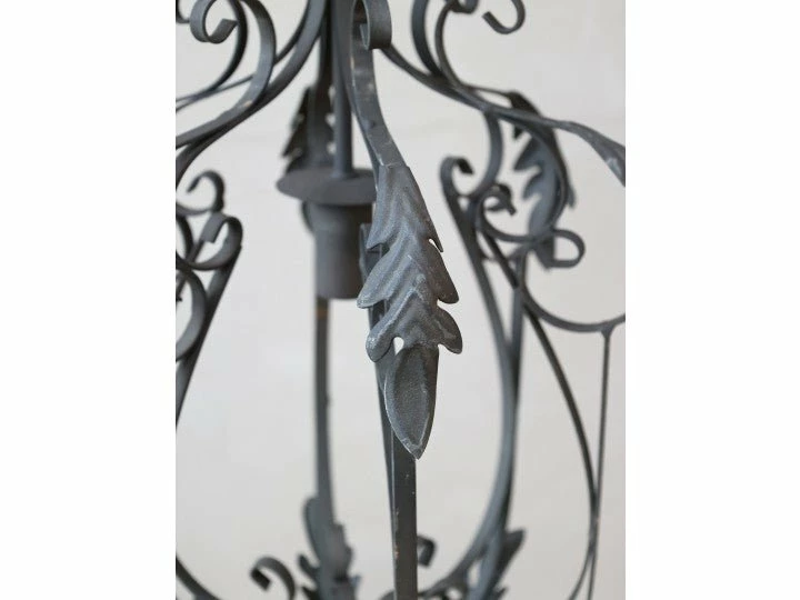 Discount 😍 The Grey Works Margeaux Dark Grey Metal Chandelier With Leaf Detail Lighting 🤩 4 The Grey Works Margeaux Dark Grey Metal Chandelier With Leaf Detail Lighting