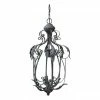 The Grey Works Margeaux Dark Grey Metal Chandelier With Leaf Detail Lighting