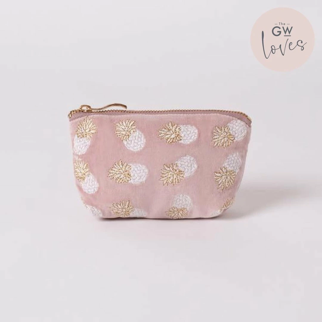 Promo 🤩 Elizabeth Scarlett Mauve Pineapple Velvet Coin Purse Accessories ✨ 3 Elizabeth Scarlett Mauve Pineapple Velvet Coin Purse Accessories