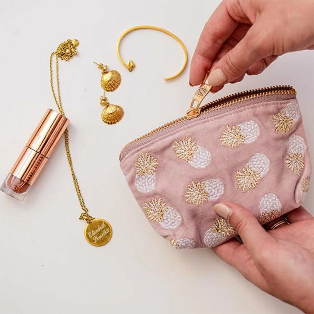 Promo 🤩 Elizabeth Scarlett Mauve Pineapple Velvet Coin Purse Accessories ✨ 4 Elizabeth Scarlett Mauve Pineapple Velvet Coin Purse Accessories