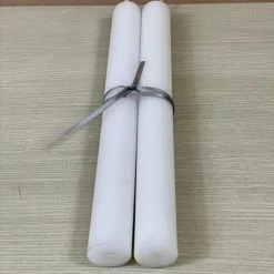 The Grey Works Medium Dinner Candles, Bundle Of 2, 7 Hour Burn Time, White