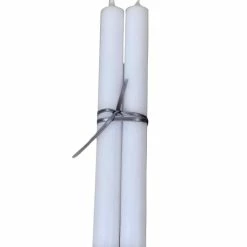 The Grey Works Medium Dinner Candles, Bundle Of 2, 7 Hour Burn Time, White