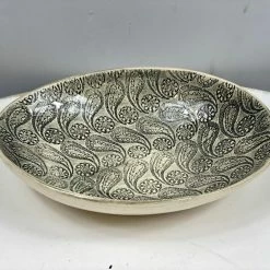 Wonki Ware Medium Etosha Bowl In Charcoal Mixed Pattern