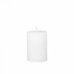 The Grey Works Medium Rustic Macon Pillar Candle White-40 Hour Burn Time
