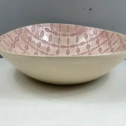 Wonki Ware Bowls Medium Salad Bowl In A Pink Mixed Pattern