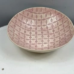 Wonki Ware Bowls Medium Salad Bowl In A Pink Mixed Pattern