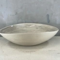 Wonki Ware Medium Salad Bowl In A Warm Grey Plain Wash