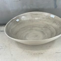 Wonki Ware Medium Salad Bowl In A Warm Grey Plain Wash