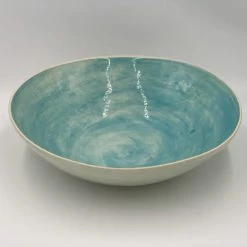 Wonki Ware Medium Salad Bowl In Turquoise Plain Wash Bowls