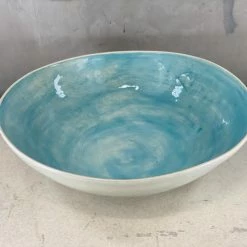 Wonki Ware Medium Salad Bowl In Turquoise Plain Wash Bowls
