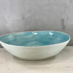Wonki Ware Medium Salad Bowl In Turquoise Plain Wash Bowls