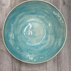 Wonki Ware Medium Salad Bowl In Turquoise Plain Wash Bowls