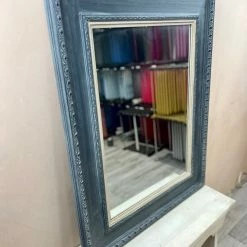 The Grey Works Mirrors Mia Large Wooden Picture Mirror In Grey & Putty