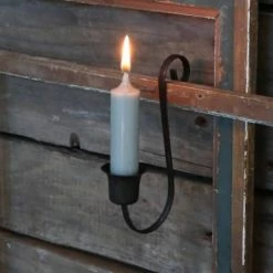The Grey Works Mini Metal French Vintage Style Candle Holder In Black