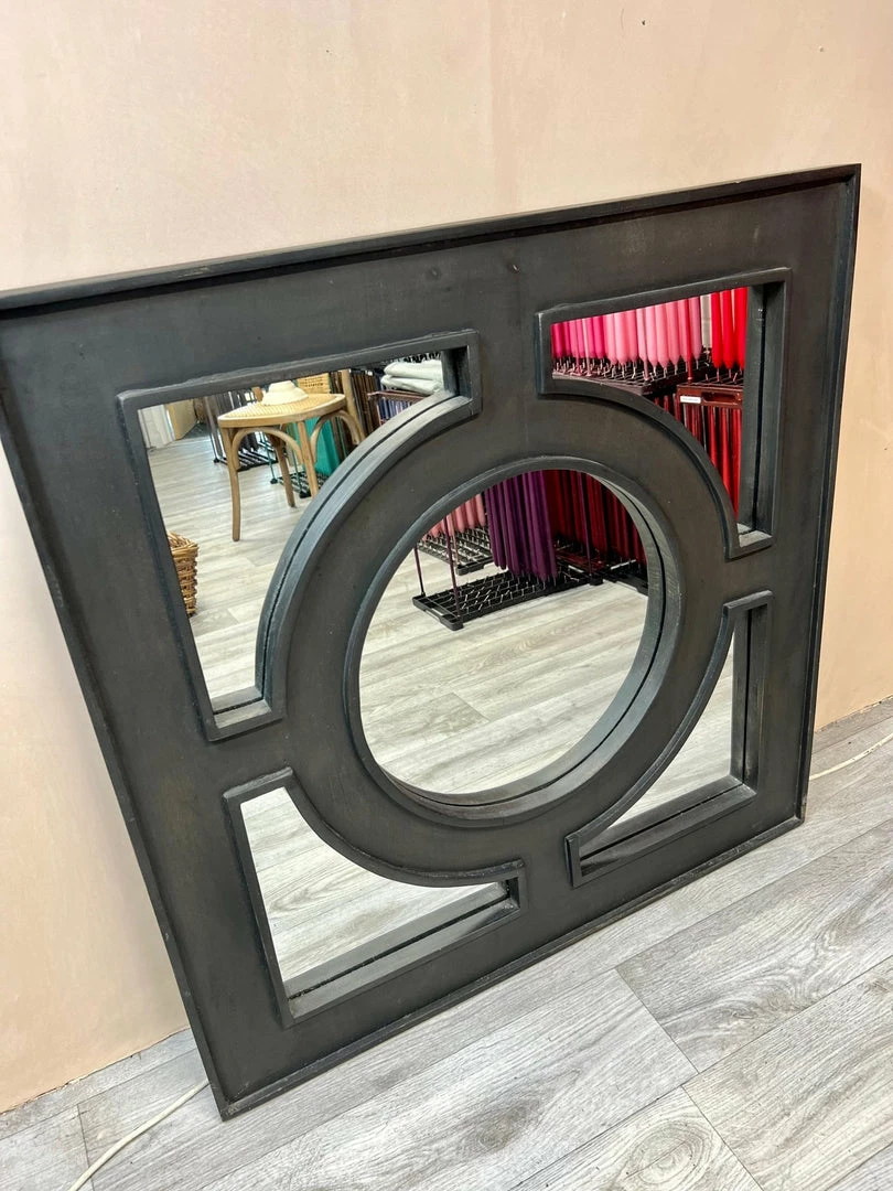 Budget ⭐ The Grey Works Omega Black Wooden Mirror 👏 3 The Grey Works Omega Black Wooden Mirror