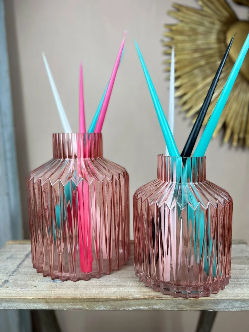 Best Sale π DAY Home Ornate Pink Glass Vase-Large π― 3 DAY Home Ornate Pink Glass Vase-Large