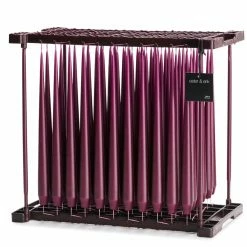 Ester & Erik Pair Of 42cm Tapered Matt Dining Candles - Dark Plum No.46/2