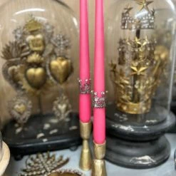 Ester & Erik Pair Of 42cm Tapered Matt Dining Candles - Deep Pink No.41/2