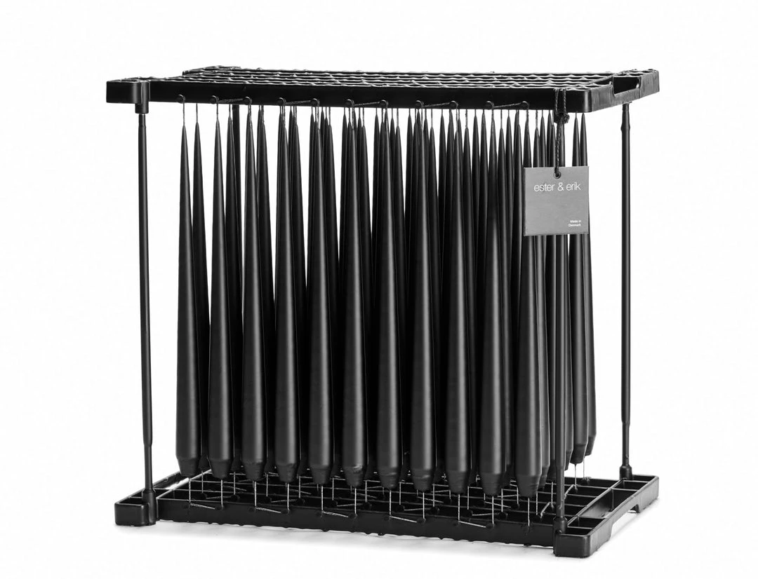 Cheapest 😍 Ester & Erik Pair Of 42cm Tapered Matt Dining Candles - Raw Black No.75 💯 3 Ester & Erik Pair Of 42cm Tapered Matt Dining Candles - Raw Black No.75