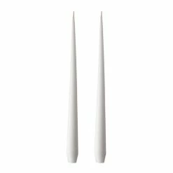 Ester & Erik Pair Of 42cm Tapered Matt Dining Candles - White Ash No. 21
