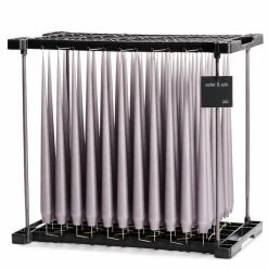 Ester & Erik Pair Of 42cm Tapered Matt Dining Candles - Zinc Pearl No.09/2