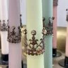 The Grey Works Christmas Sale Pair Of Mini Deco Candle Crowns With Glass Stone Adornment
