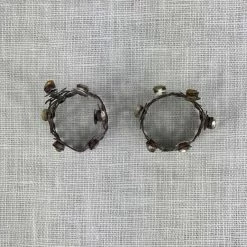 The Grey Works Christmas Sale Pair Of Mini Deco Candle Crowns With Glass Stone Adornment