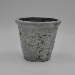 The Grey Works Homewares Pale Grey Clay Pot With Antiqued Patina Finish