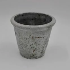 The Grey Works Homewares Pale Grey Clay Pot With Antiqued Patina Finish