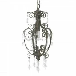 The Grey Works Lighting Petite Liberty Vintage Style Chandelier In Grey