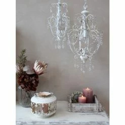 The Grey Works Lighting Petite Liberty Vintage Style Chandelier In White