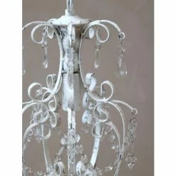 The Grey Works Lighting Petite Liberty Vintage Style Chandelier In White