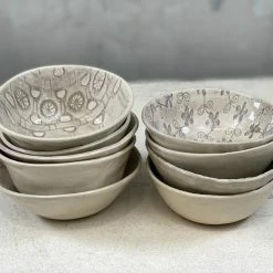 Wonki Ware Ramekin Little Dish In Warm Grey Mixed Patterns Homewares
