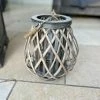 The Grey Works Rattan Braided Lantern Extra Small With Glass Votive Candle Holders