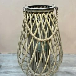 The Grey Works | Life & Style Rattan Braided Lantern Large Candle Holders