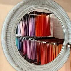 The Grey Works Riva Round Mirror In Antiqued Grey Mirrors